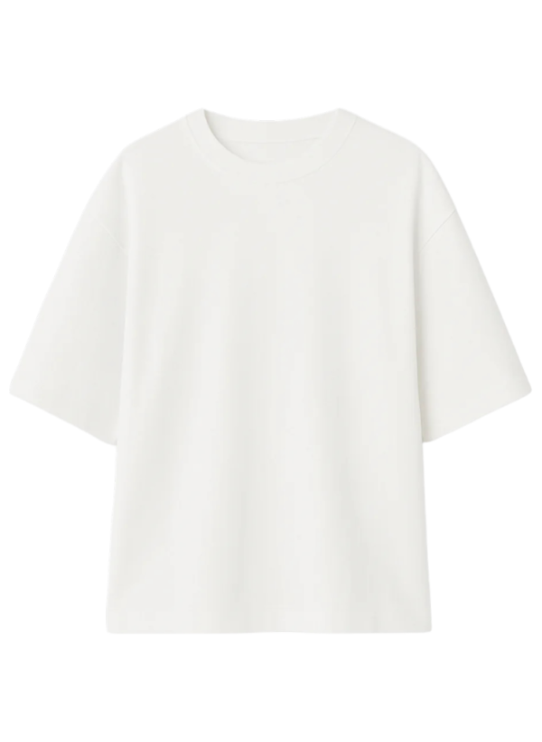 Blanca burda Camiseta Oversize Básica Blanco En Burda