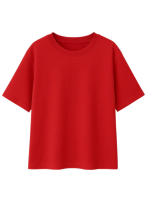 Rojo burda Camiseta Oversize Básica Rojo En Burda