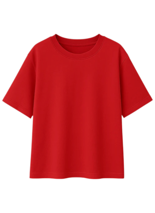 Rojo burda Camiseta Oversize Básica Rojo En Burda