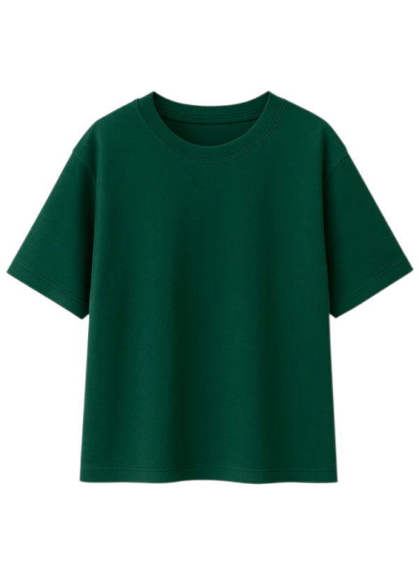 Verde burda Camiseta Oversize Básica Verde En Burda